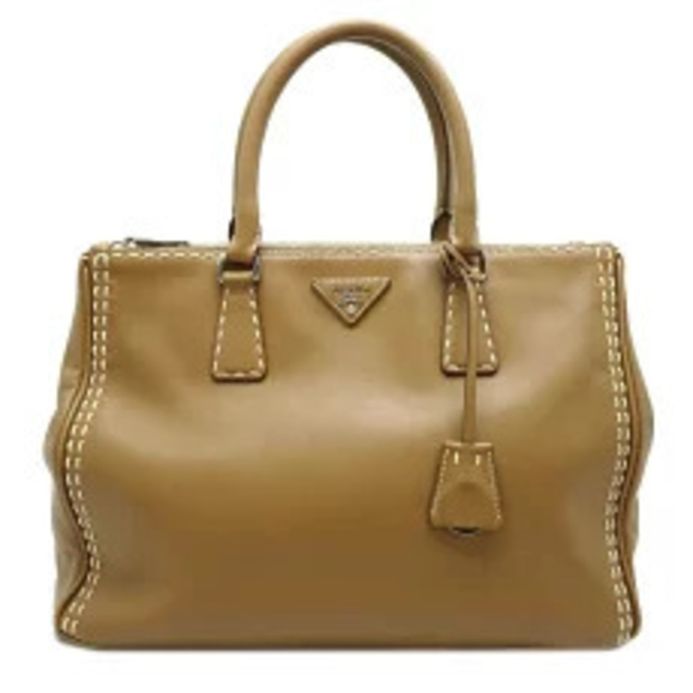 Prada Galleria Handbag Saffiano Leather Brown